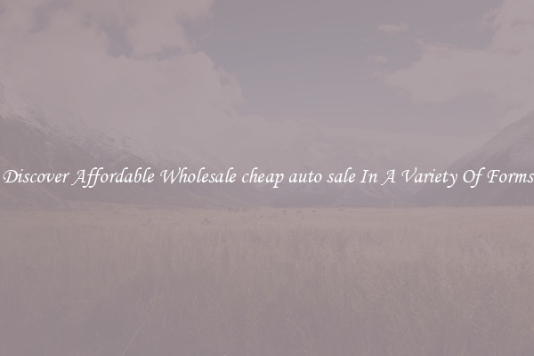 Discover Affordable Wholesale cheap auto sale In A Variety Of Forms