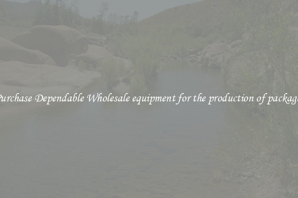 Purchase Dependable Wholesale equipment for the production of packages