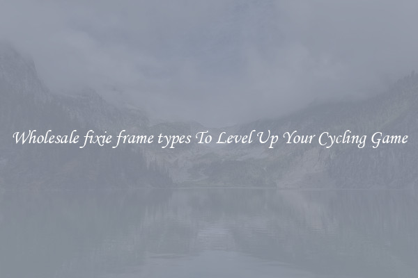Wholesale fixie frame types To Level Up Your Cycling Game
