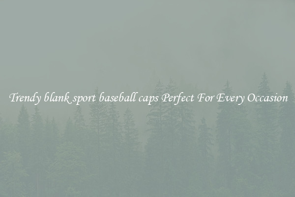 Trendy blank sport baseball caps Perfect For Every Occasion