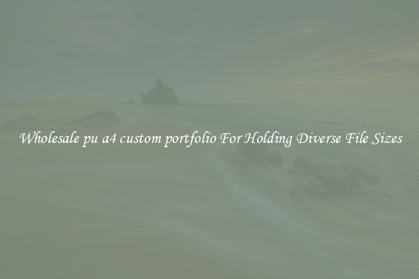 Wholesale pu a4 custom portfolio For Holding Diverse File Sizes