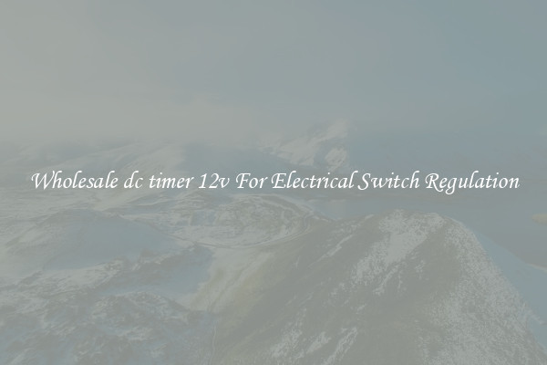Wholesale dc timer 12v For Electrical Switch Regulation