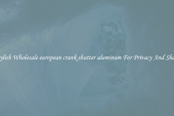 Stylish Wholesale european crank shutter aluminum For Privacy And Shade