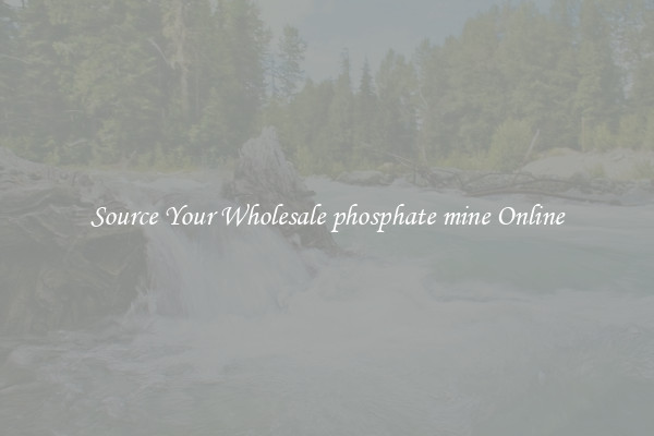 Source Your Wholesale phosphate mine Online
