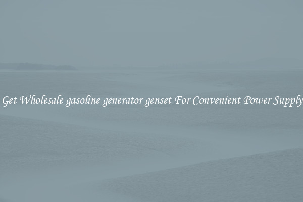 Get Wholesale gasoline generator genset For Convenient Power Supply